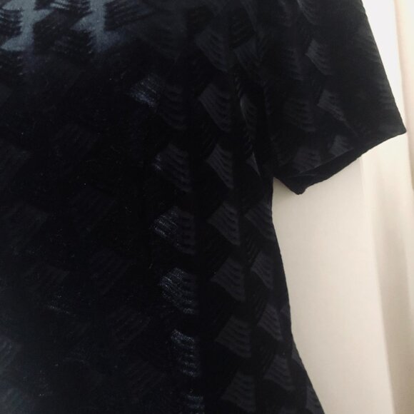 Algo Vintage Black Velvet Dress / Nightwear / Cocktail Dress Size 12 Canada - Picture 4 of 9